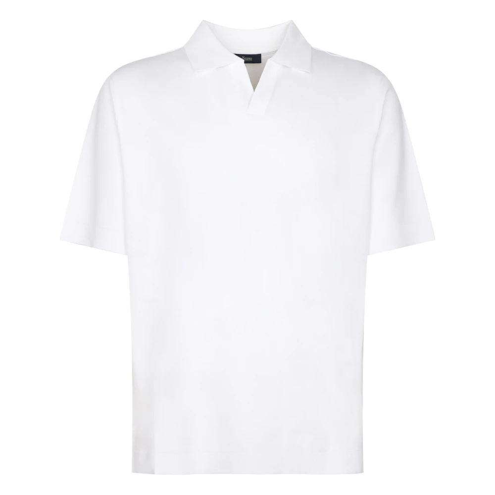 Herno Herren Weiß - Knit Cotton Polo Shirt - Tops - M