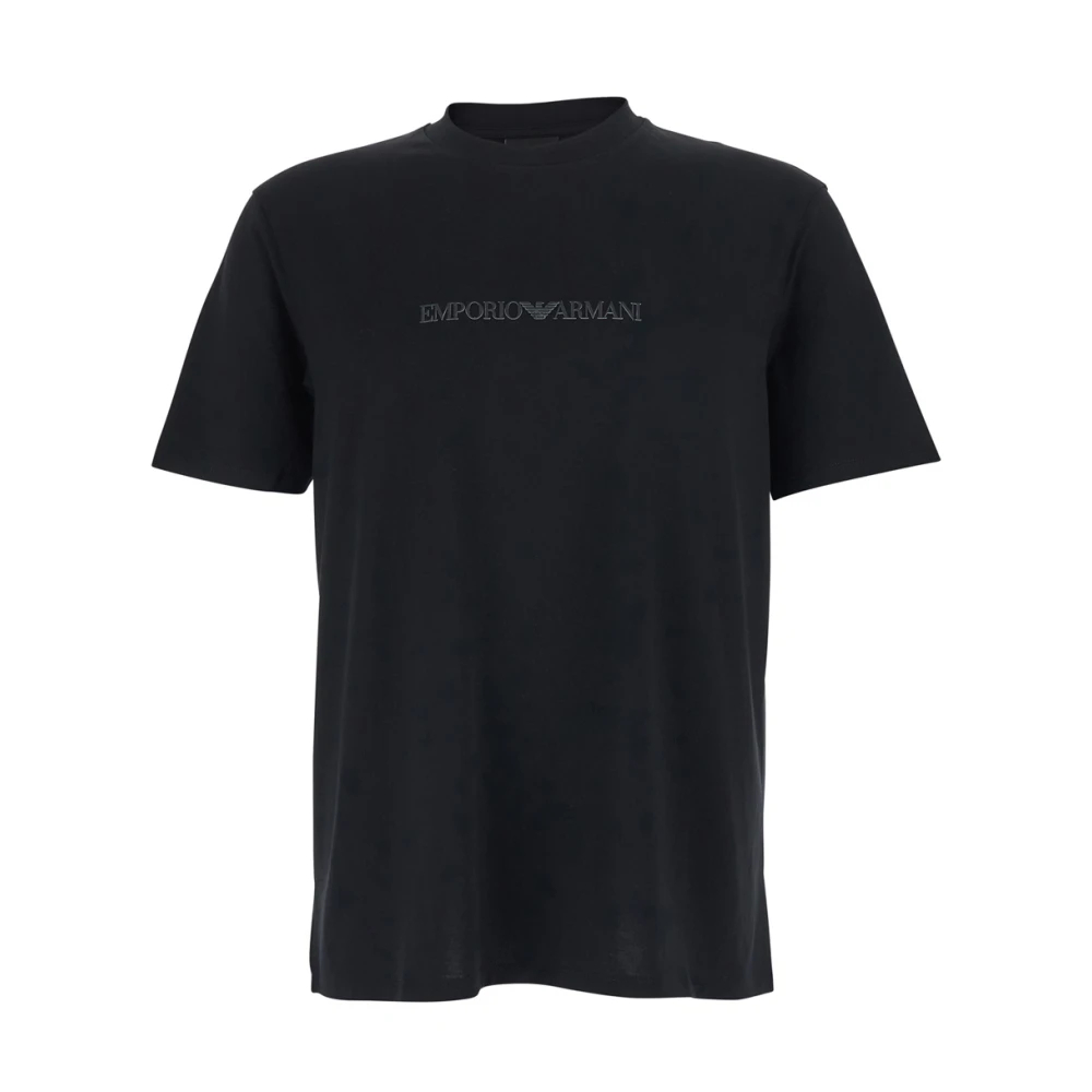 Emporio Armani Herren Schwarz - T-Shirt Mit Rundhalsausschnitt - Tops - K - L