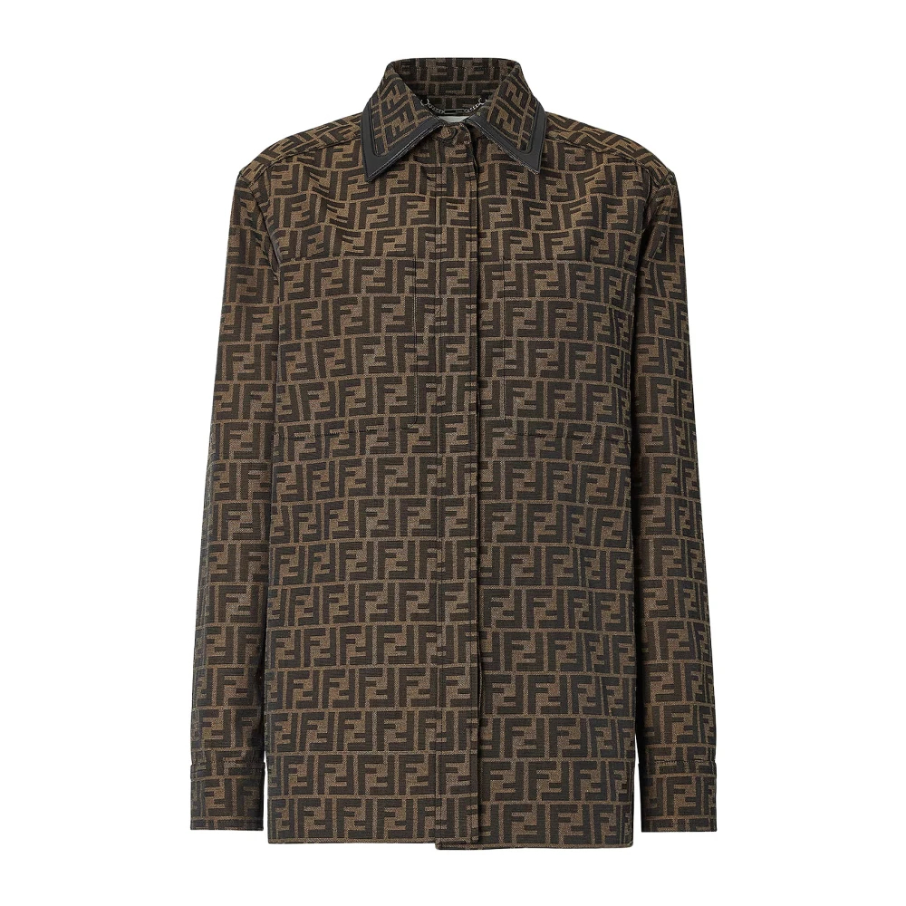 Fendi Damen Braun - Ff Canvas Jacket - Blouses & Shirts - Xs