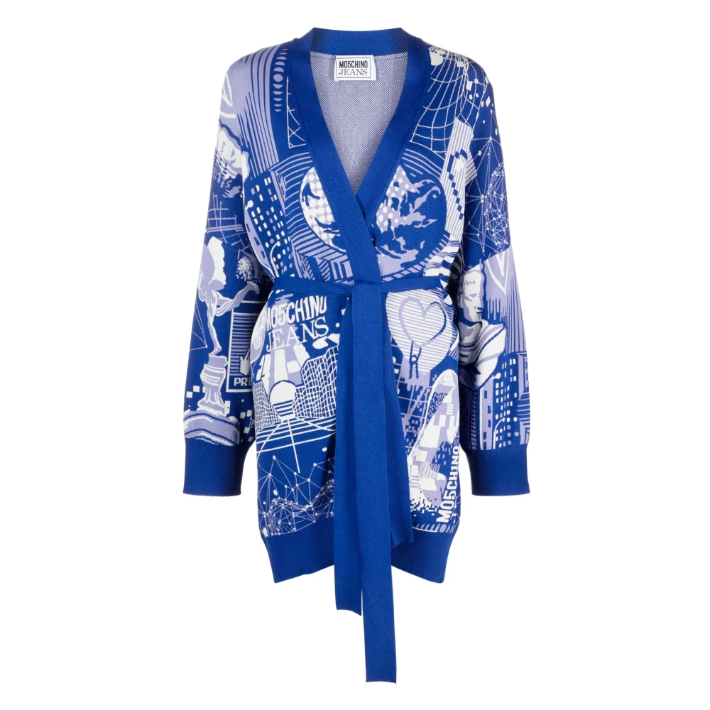 Moschino Damen Blau - Stretch-Viskose-Pullover - Knitwear - S