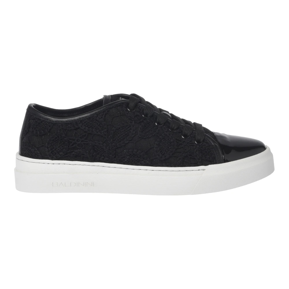 Baldinini Damen Schwarz - Patent Und Schnür Sneaker - Shoes - K - 38 Eu