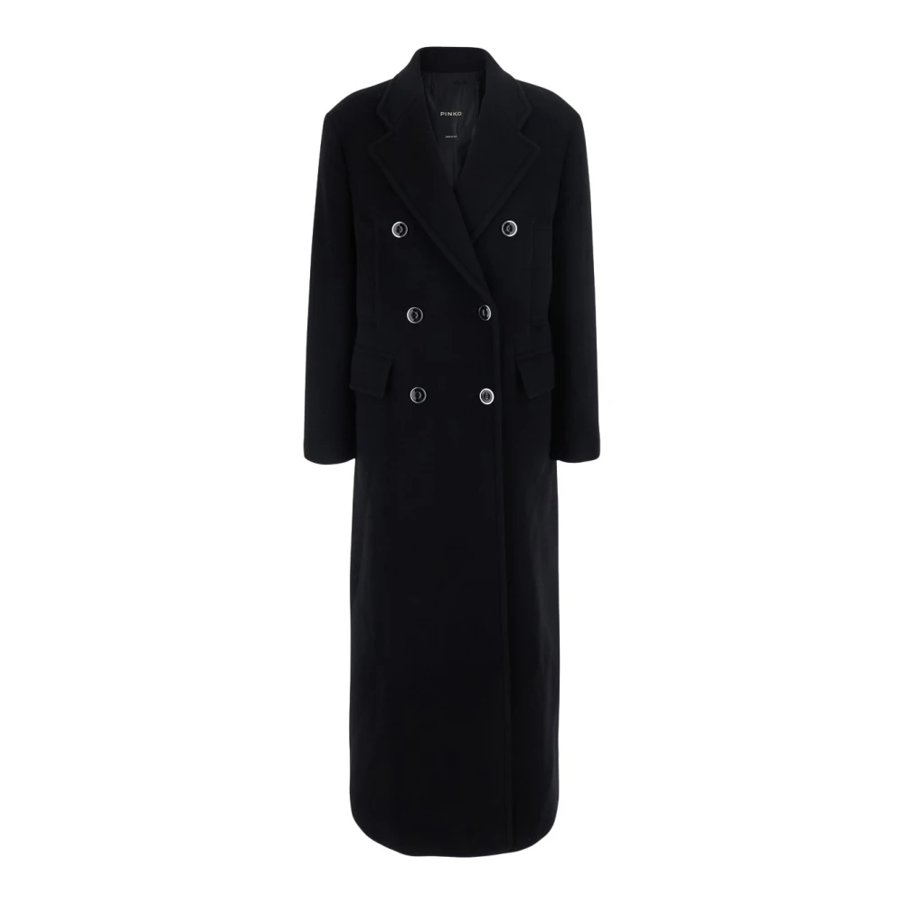 Pinko - Double-Breasted Coat - Coats - Damen - Schwarzk - M