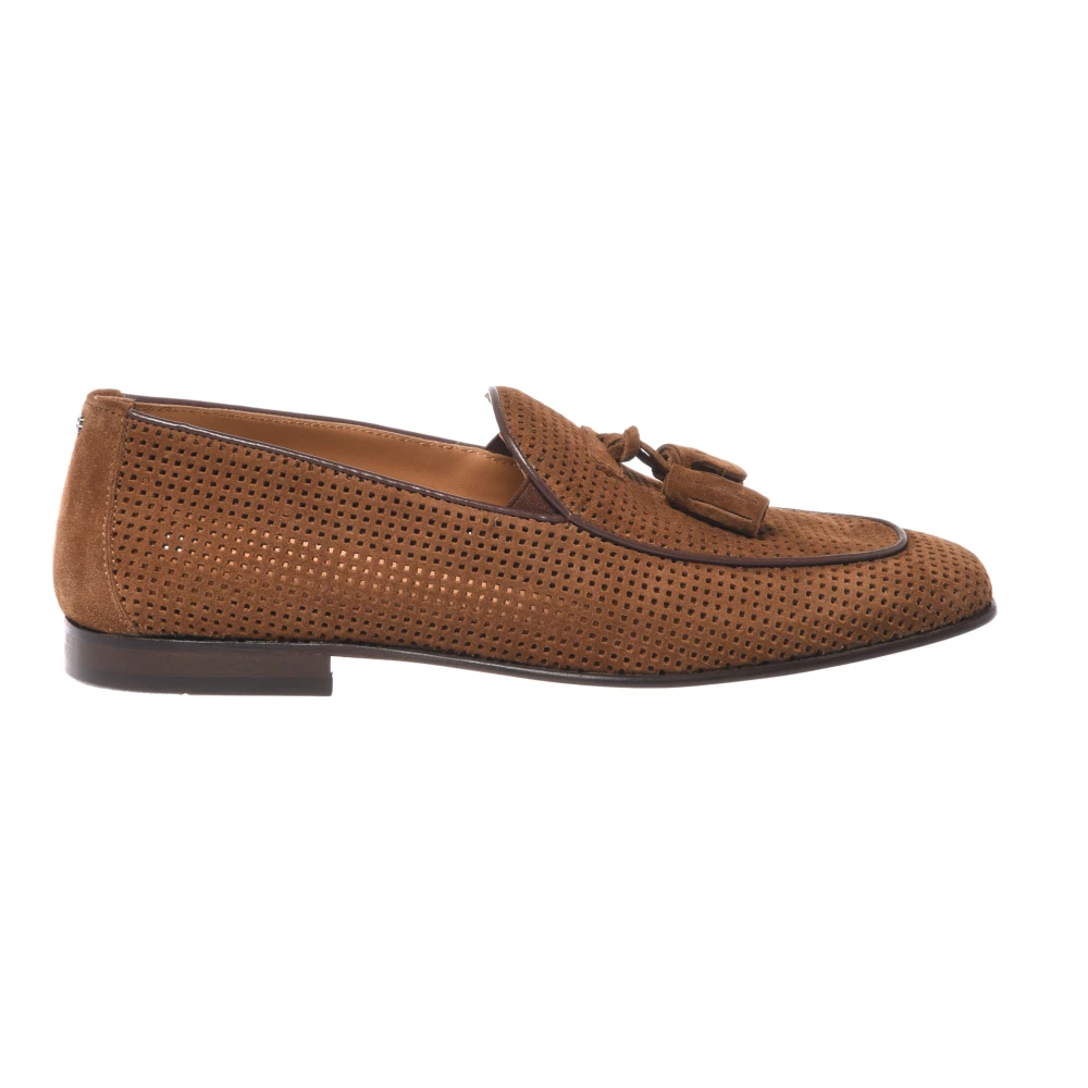 Baldinini Herren Braun - Perforated Suede Loafer - Shoes - 44 Eu