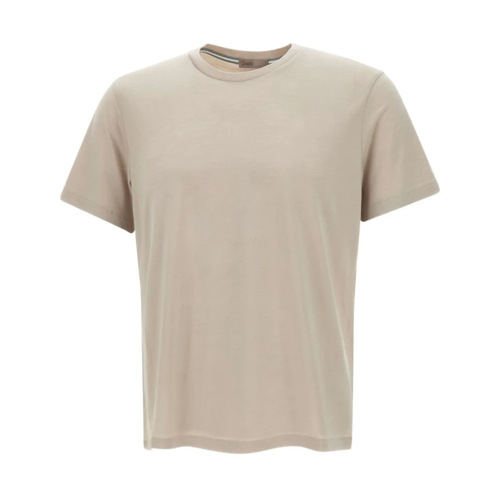 Herno Herren Beige - T-Shirt Mit Rundhalsausschnitt - Tops - 2XL