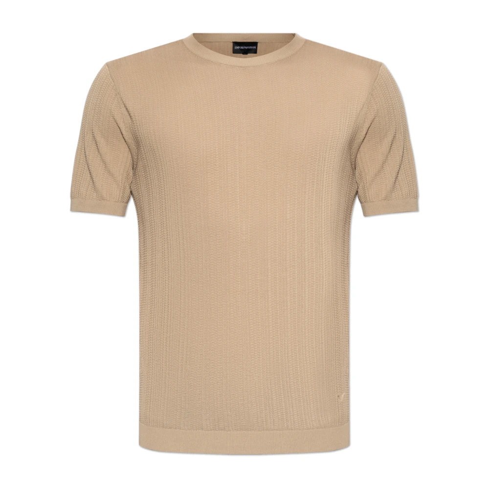 Emporio Armani Herren Beige - T-Shirt Mit Rundhalsausschnitt - Tops - L