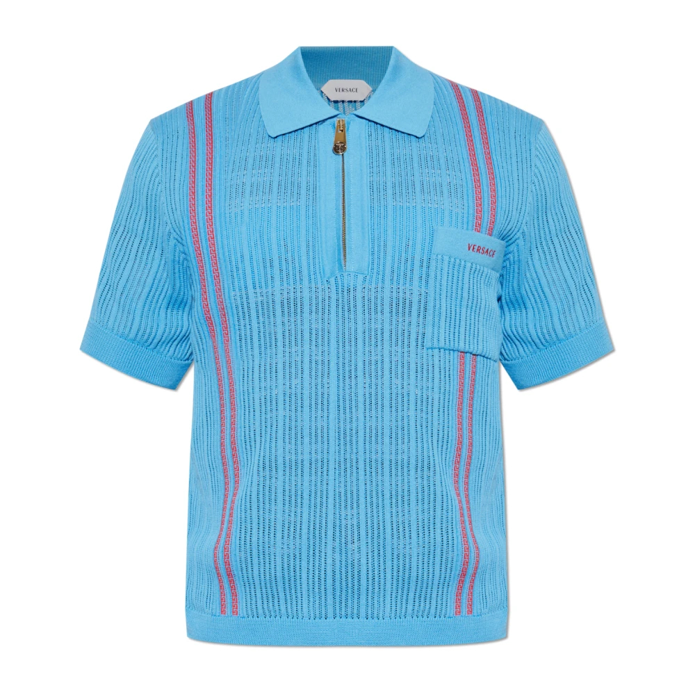 Versace Herren Blau - Pocket Polo Shirt - Knitwear - S