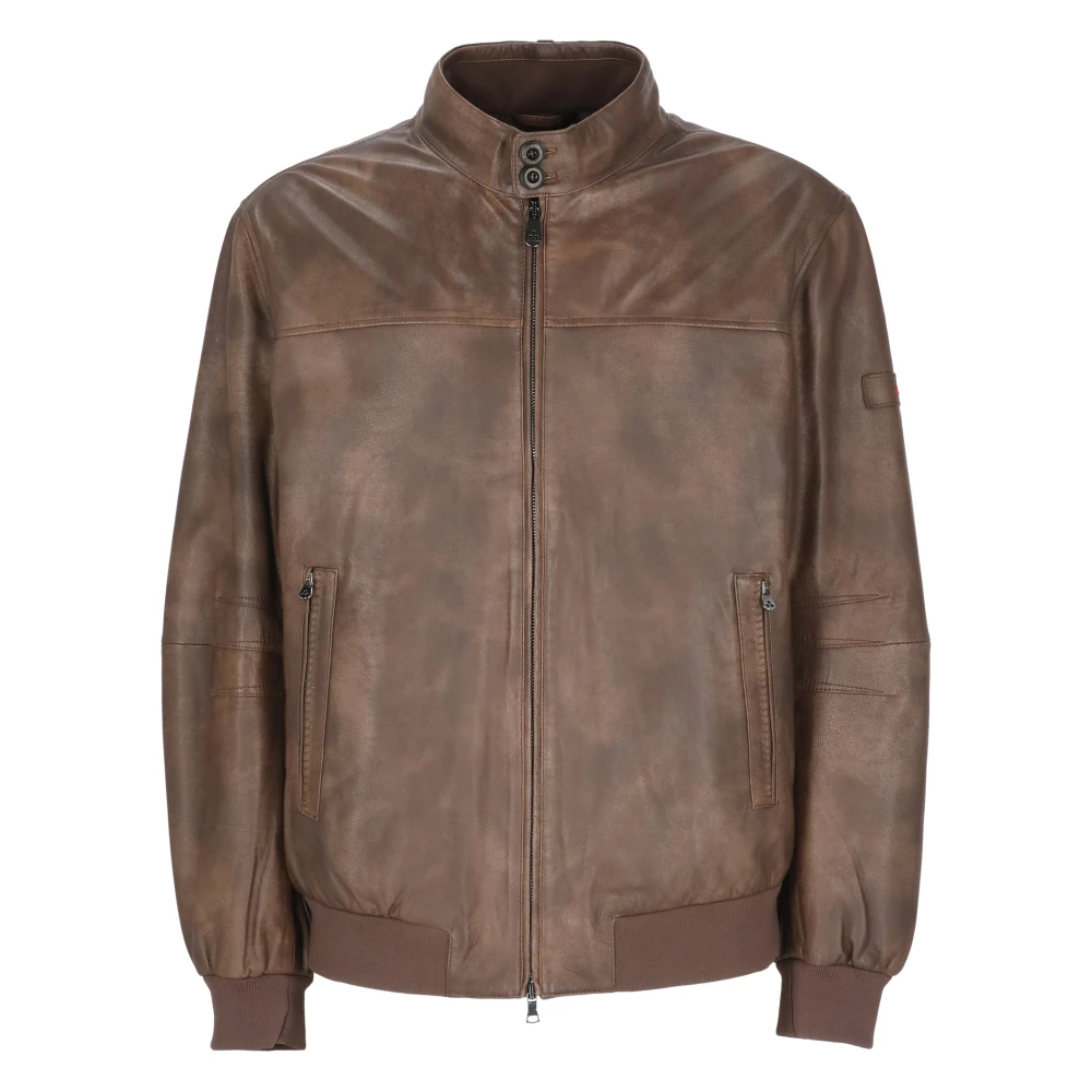 Peuterey - Gesteppte Leder Daunenjacke - Jackets - Herren - Braun - L