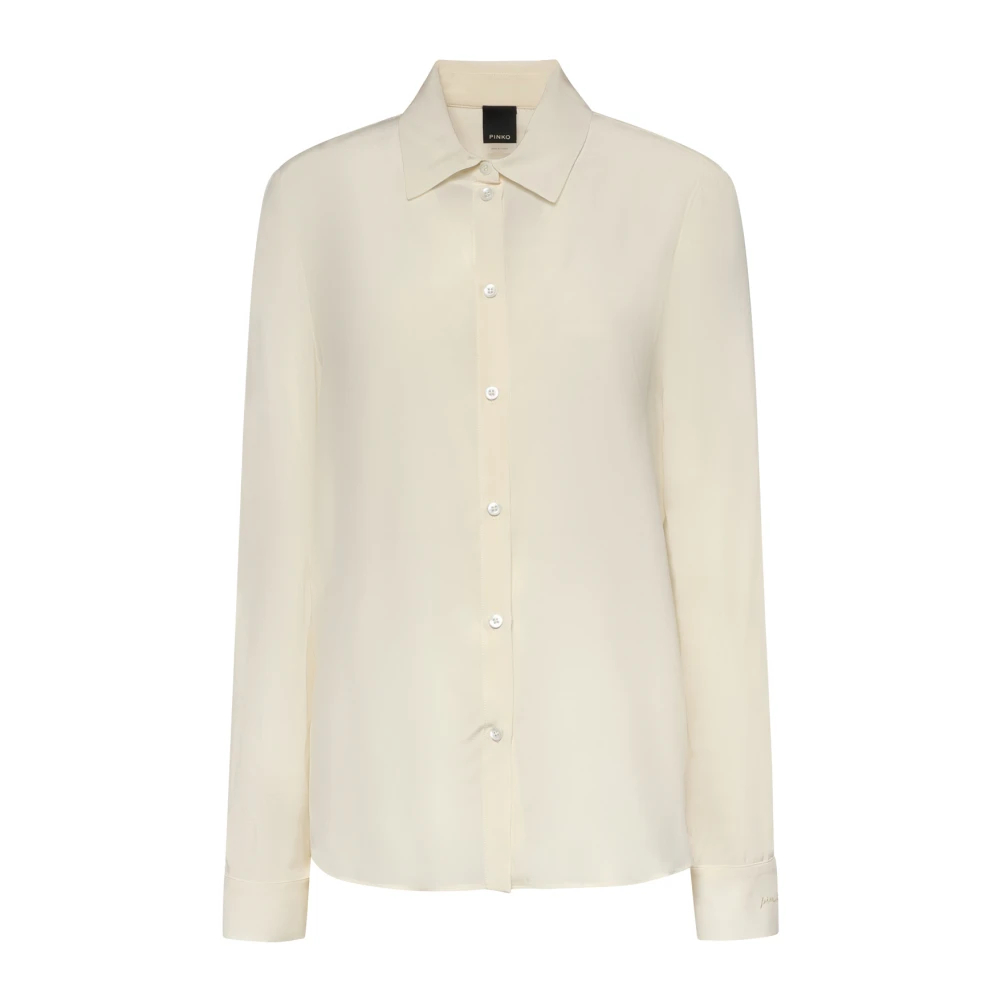 Pinko - Geknöpftes Hemd Mit Kragen - Blouses & Shirts -Damen -Weiß -L