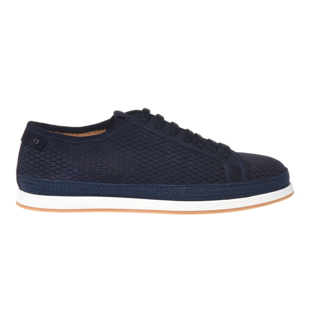 Baldinini - Perforated Suede Sneaker - Shoes - Herren - Blau - 42 Eu