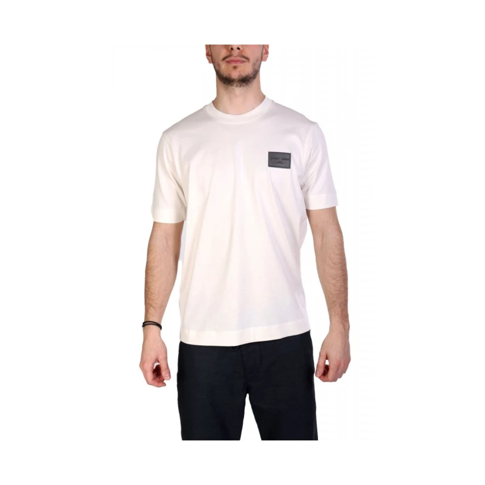 Emporio Armani Herren Weiß - T-Shirt Logo Milano - Tops - S