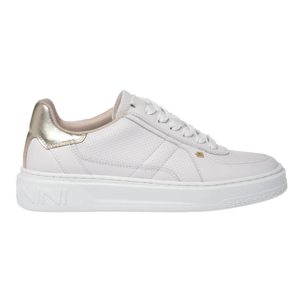 Baldinini Damen Weiß - Perforated Leather Sneaker - Shoes - 39 1/2 Eu