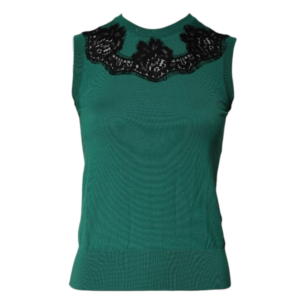 Dolce & Gabbana Damen Grün - Tanktop Mit Rundhalsausschnitt - Tops - 2XS