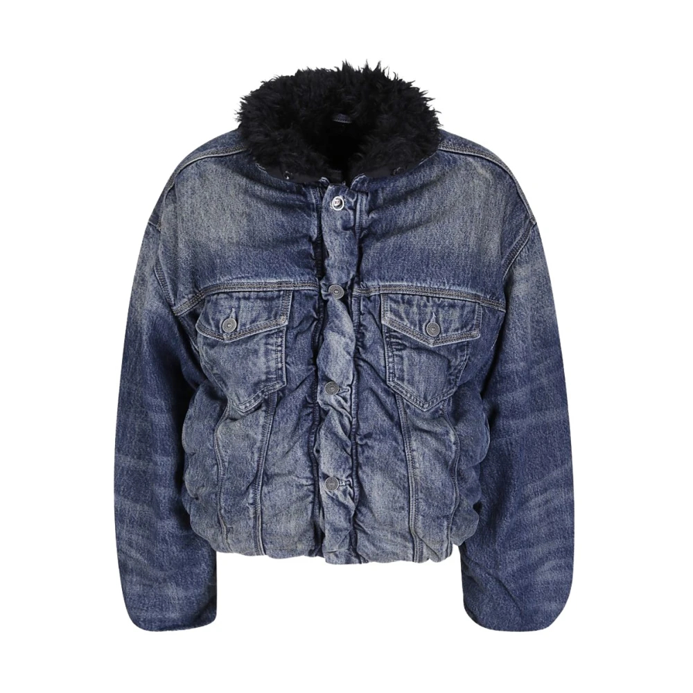 DIESEL | Blue denim D-Curly-Fsj1 jacket with faux-fur vest | Women | S - Bild 5