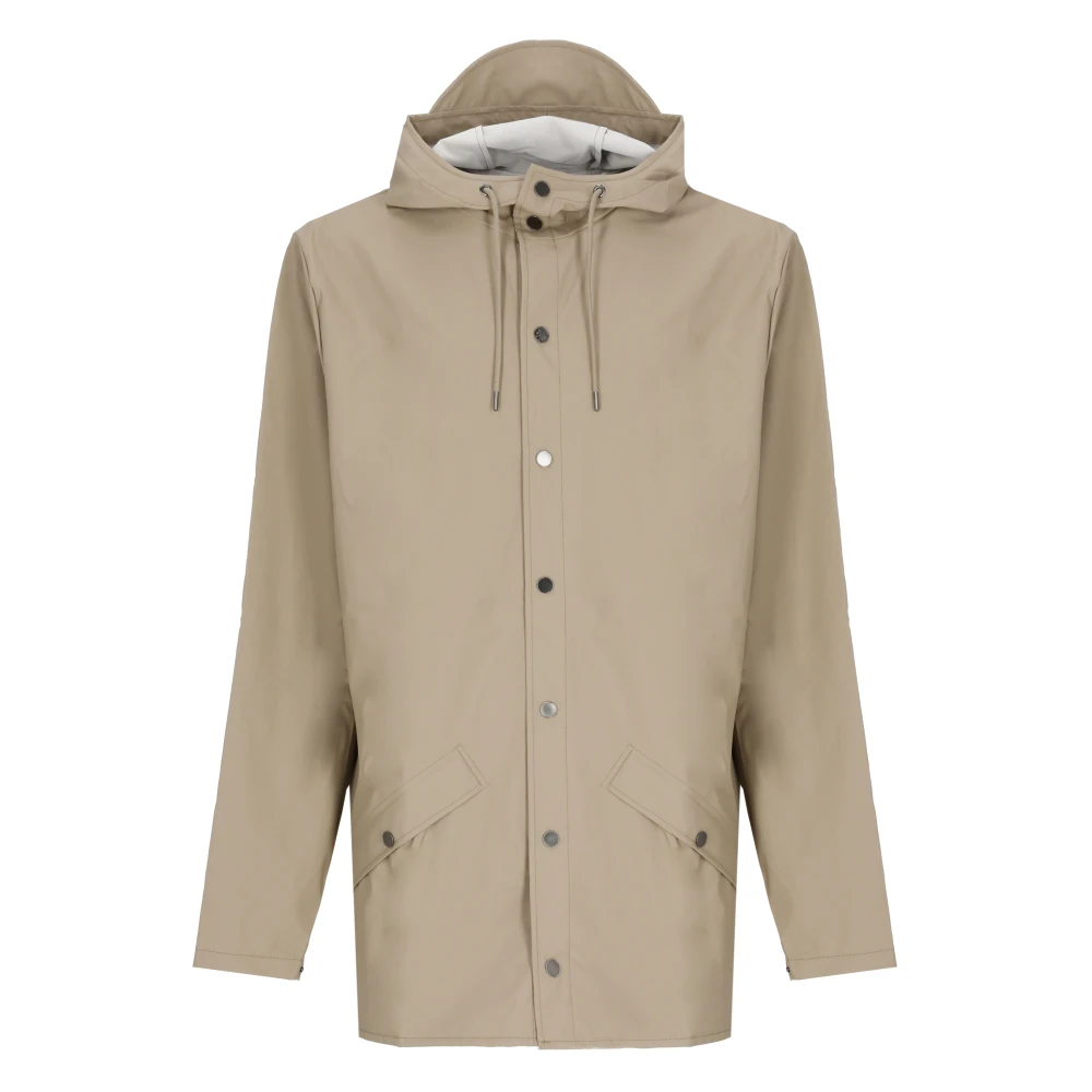 Rains Unisex Beige Regenjacke Mit Kapuze W3 - Bild 6