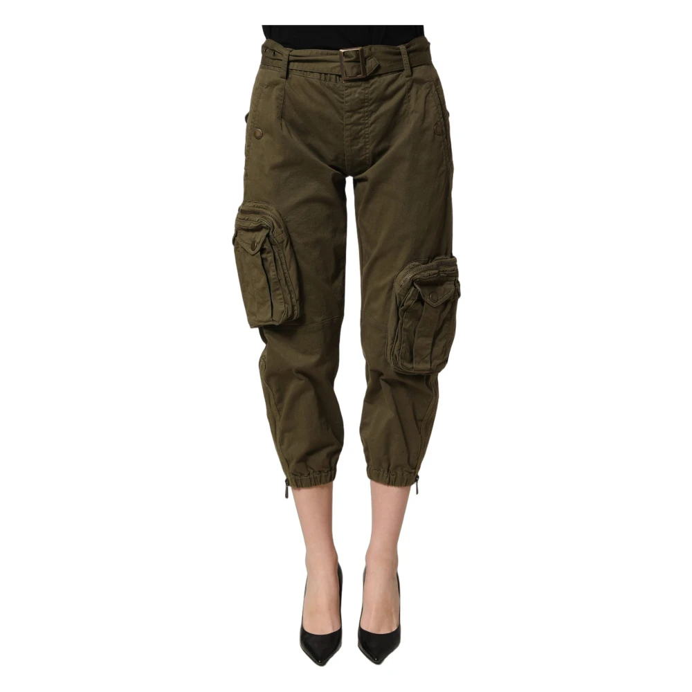 Dolce & Gabbana Damen Grün - Tapered Hosen - Trousers - 2XS
