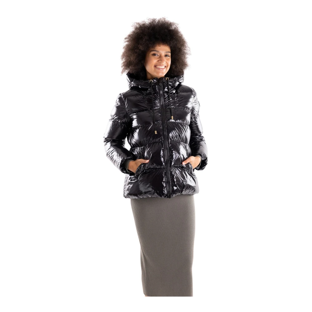 Pinko Damen Schwarz Eleodoro Caban Crystal Nylon C Jacke Eu Größe 38 / Uk Größe 10 - Bild 11