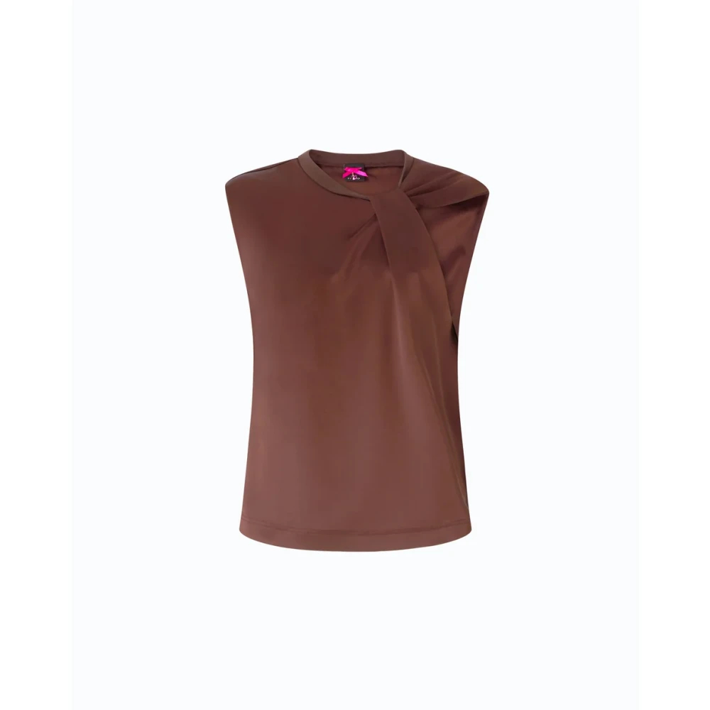 Pinko Damen Braun - Ärmellose Bluse Aus Satin - 40 - Bild 4