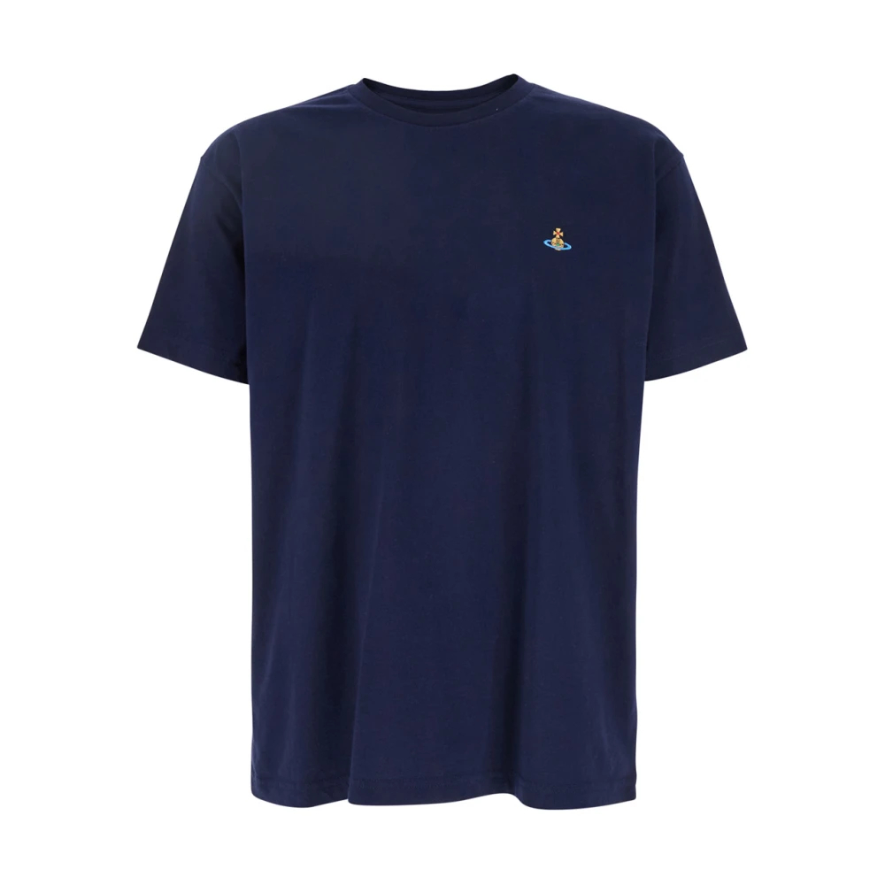 Vivienne Westwood - Crewneck T-Shirt Mit Orb-Logo - Tops - Herren - Blau - M
