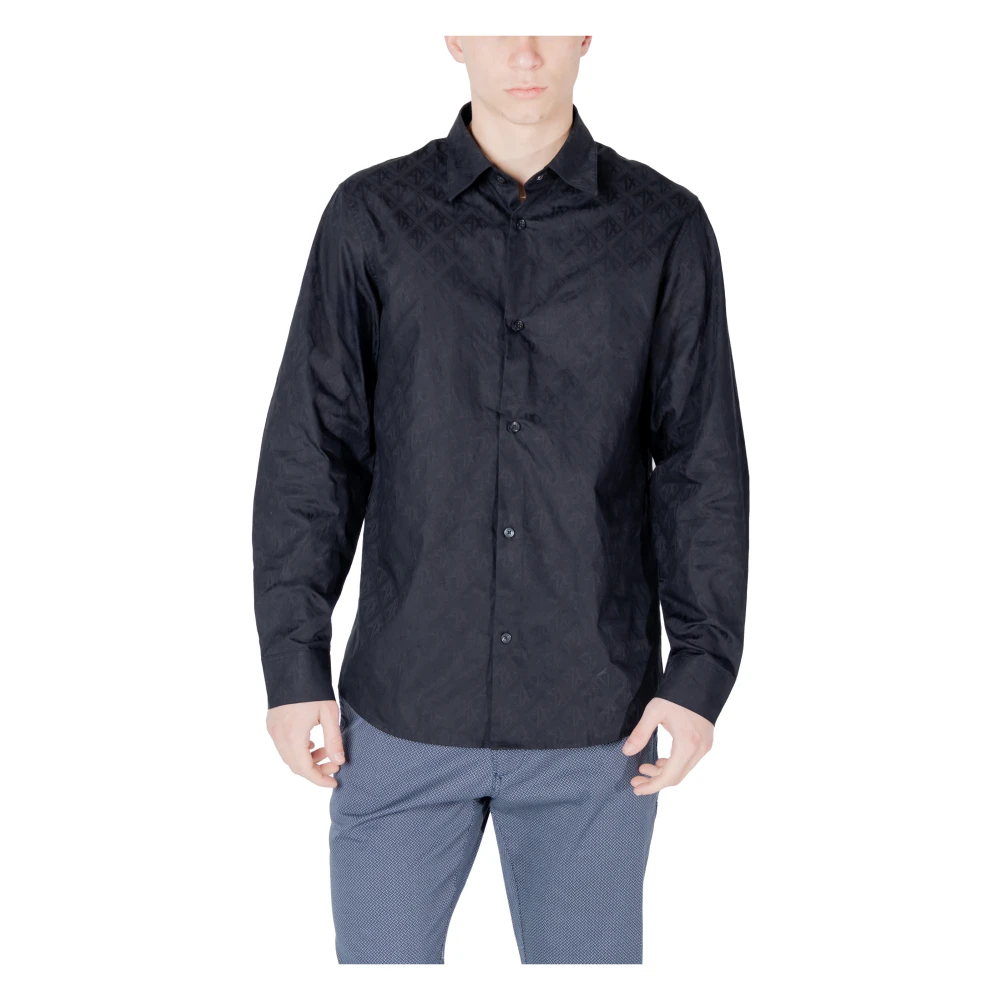 Armani Exchange Herren Blau - Elegantes Hemd Mit Langen Ärmeln - Shirts - S