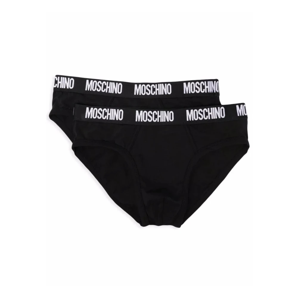 Moschino Herren Schwarz - Cotton Stretch Brief 2Er-Pack - Underwear - K -2Xl