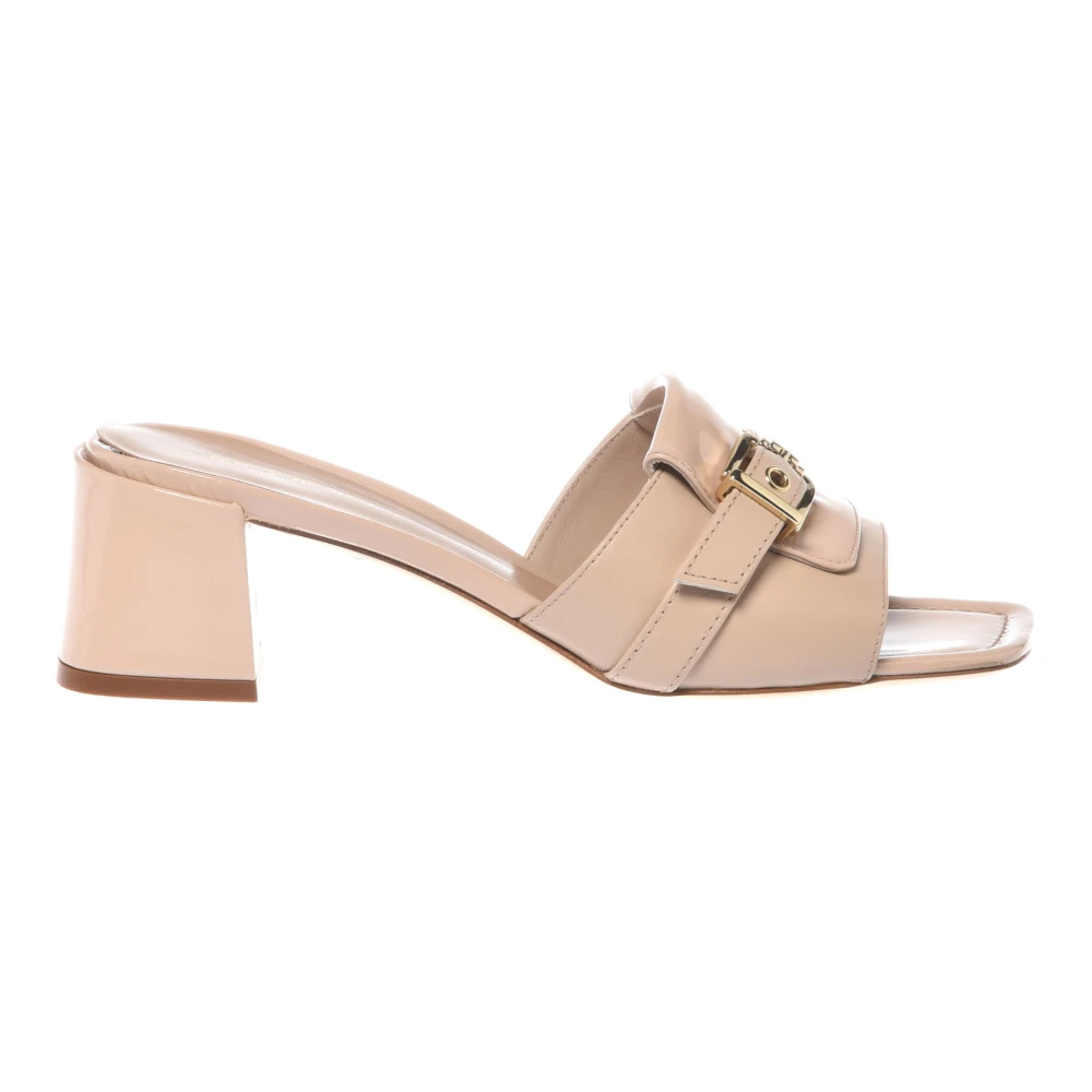 Baldinini - Nude Leder- Und Lack-Mule - Shoes - Damen - Beige - 37 Eu