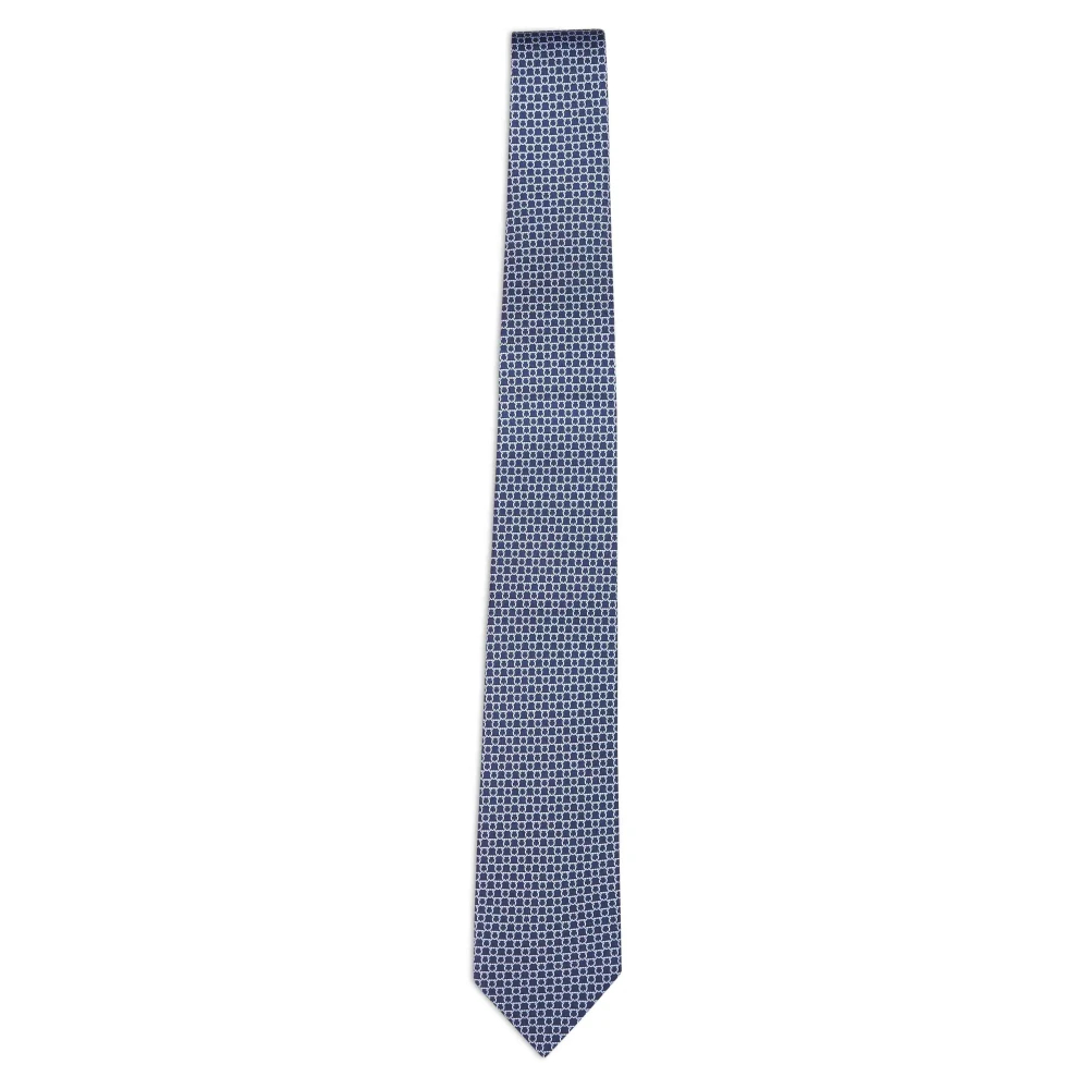 FERRAGAMO | Dark blue Gancini silk twill Carato tie | Man | PZ - Bild 7