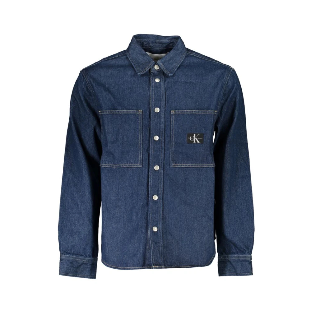 Calvin Klein Herren Mittelblau Denim-Hemd Mit Langen Ärmeln J30j307336 Klein - Bild 5