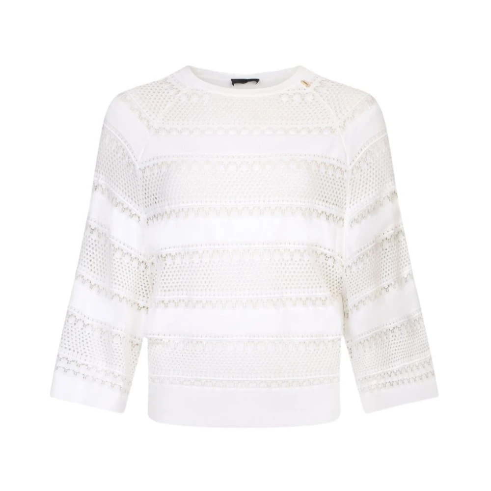 Liu Jo Damen Weiß - Ajour-Pullover - Knitwear - M