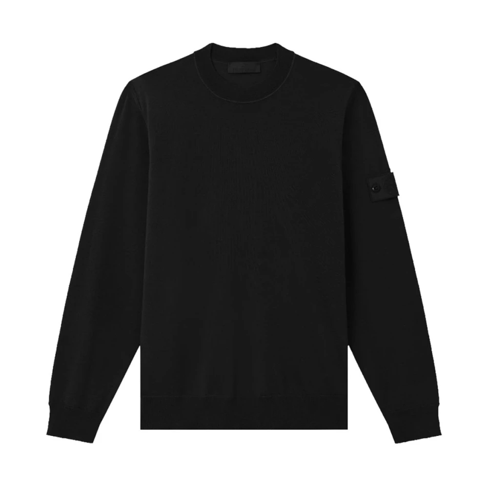 Stone Island Herren Schwarz Men Ghost Light Pure Rws Wool Crewneck Sweater Groß - Bild 6