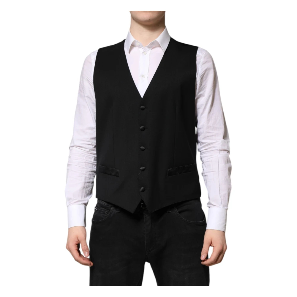 Dolce & Gabbana Herren Schwarz - Einreihige Weste - Suits - K - Xl