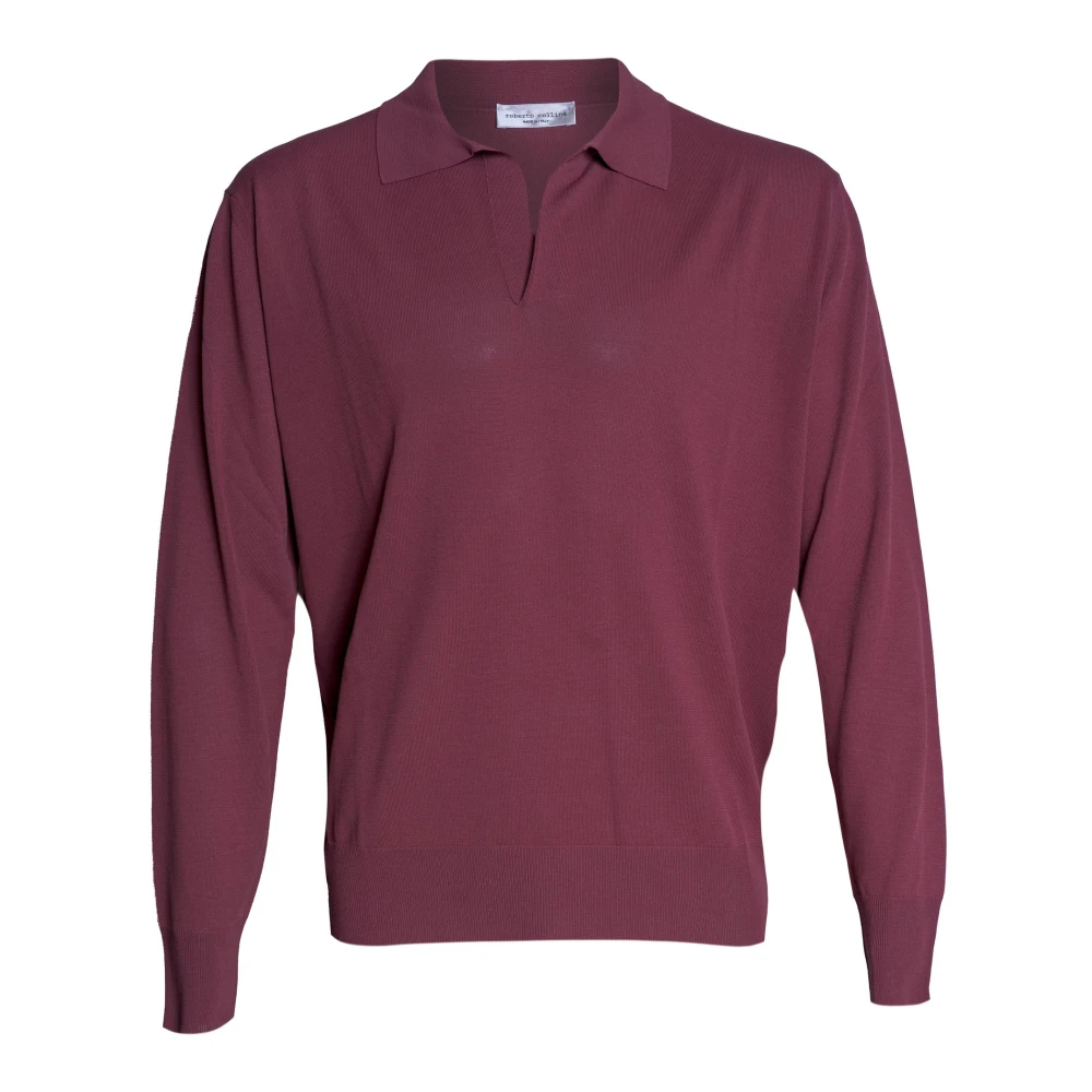 Roberto Collina Herren Rot - Buttonless Polo - Knitwear - M