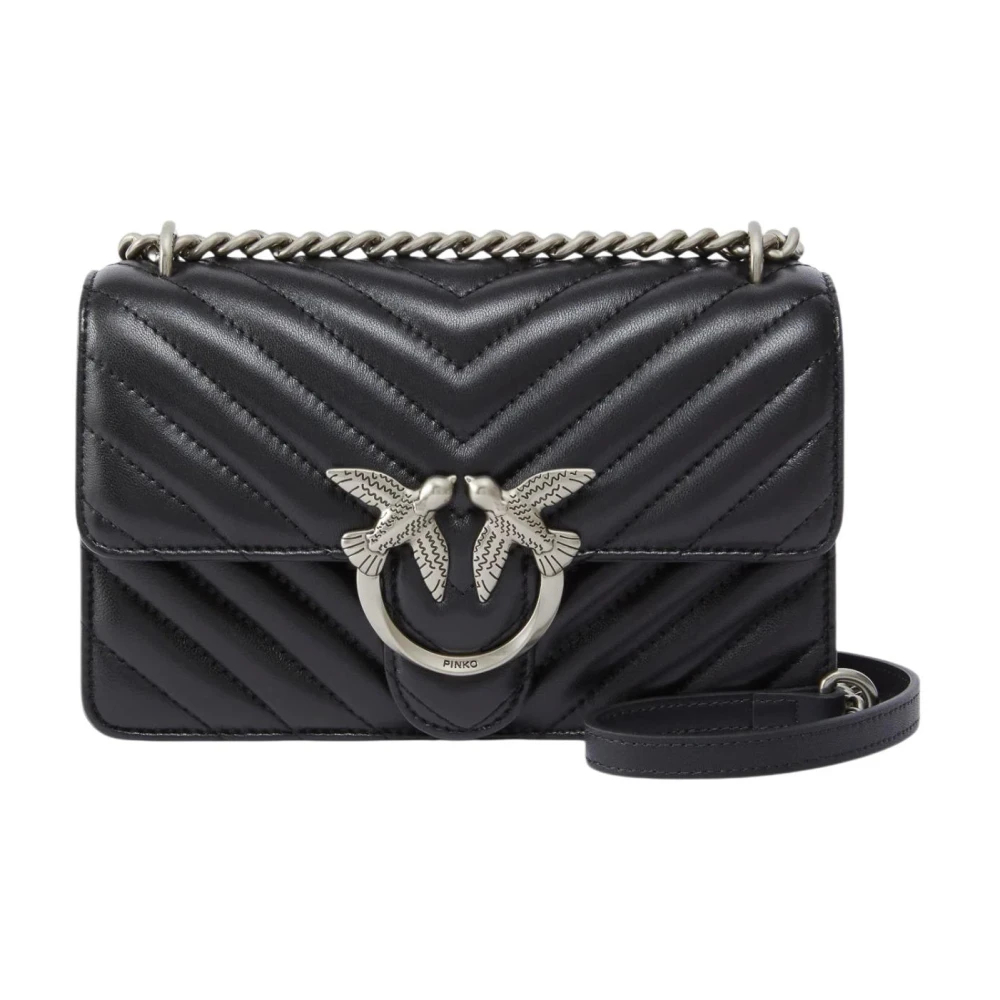 Pinko Damen Schwarz - Kleine Umhängetasche Love Bag One Chevron - Bild 8