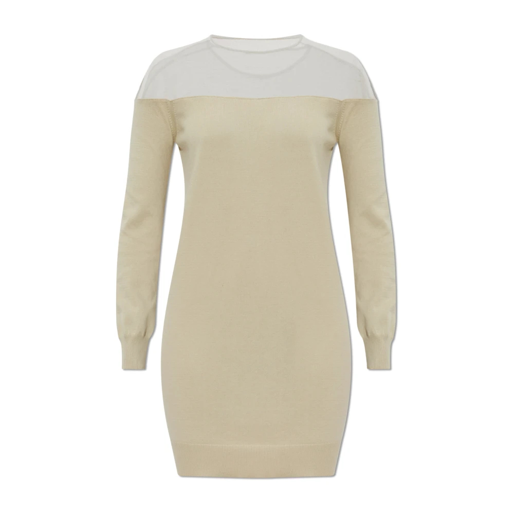 Mm6 Maison Margiela Damen Beige - Long Sleeve Dress - Dresses - Xs