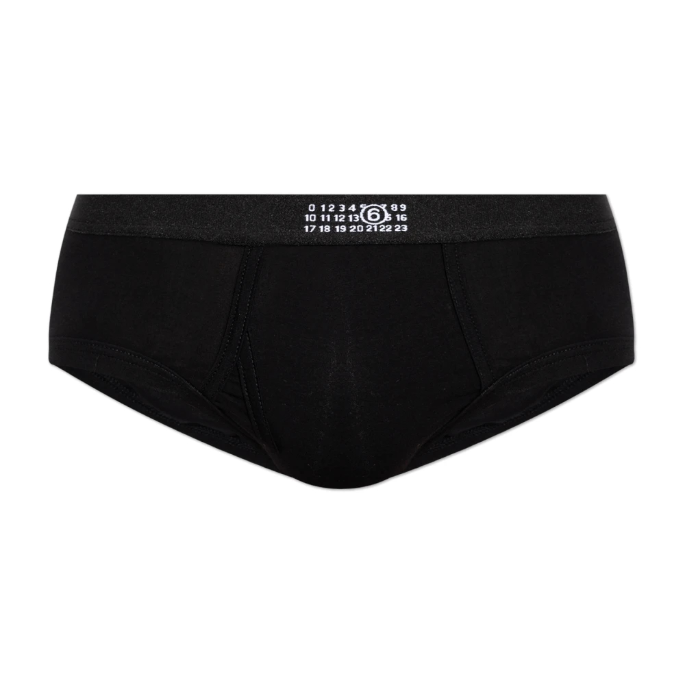 Mm6 Maison Margiela Herren Schwarz - Logo-Detail Slips - Underwear - K - 2XL