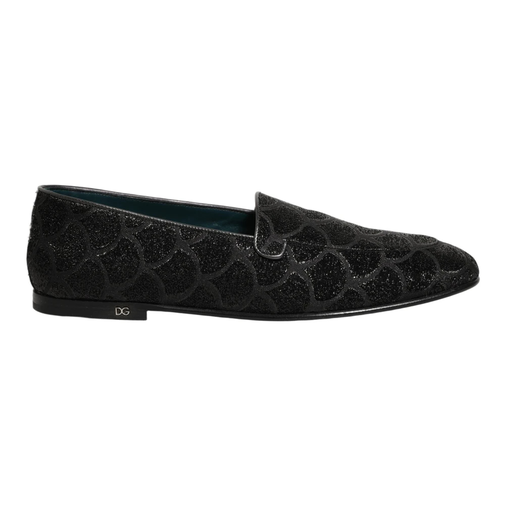 Dolce & Gabbana Herren Schwarz - Loafers Slipper Schuhe - Shoes - K - 43 Eu