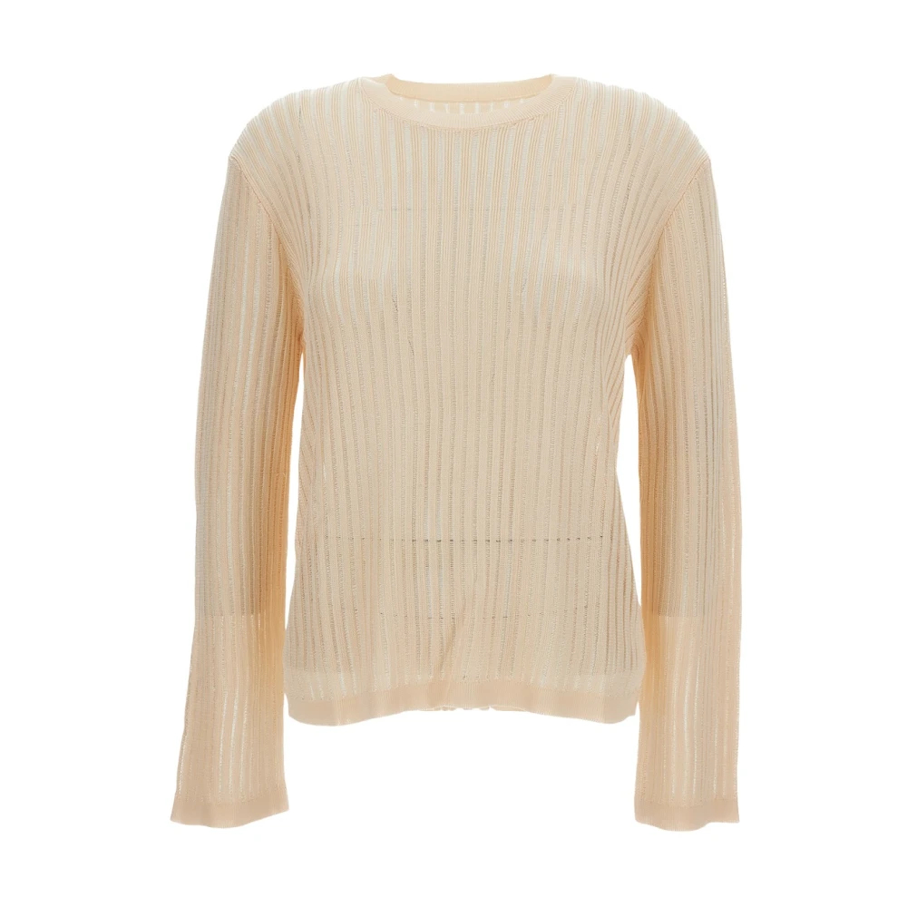 Loulou Studio Damen Beige - Maglia Girocollo A Maniche Lunghe - Knitwear - Xs