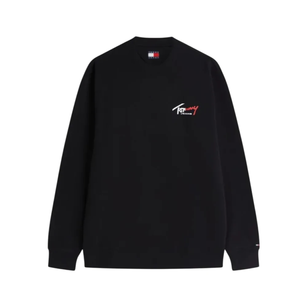 Tommy Jeans Herren Schwarz Sweatshirt "Tjm Regular Entry Signature", Gr. M, Sweatware, Obermaterial: 100% Baumwolle, Regular Fit Normal, Rundhals... - Bild 5