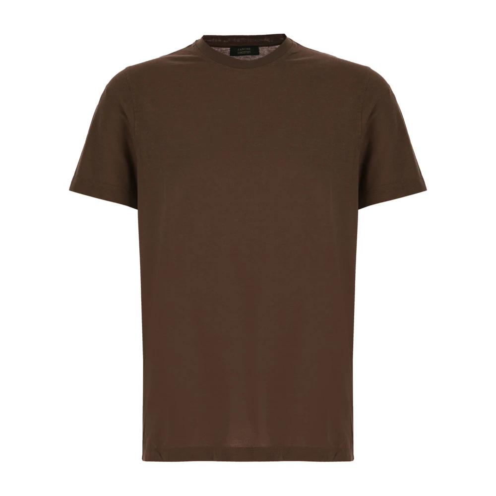 Zanone Herren Braun - Lässiges Baumwoll-T-Shirt Für Männer - Tops - M