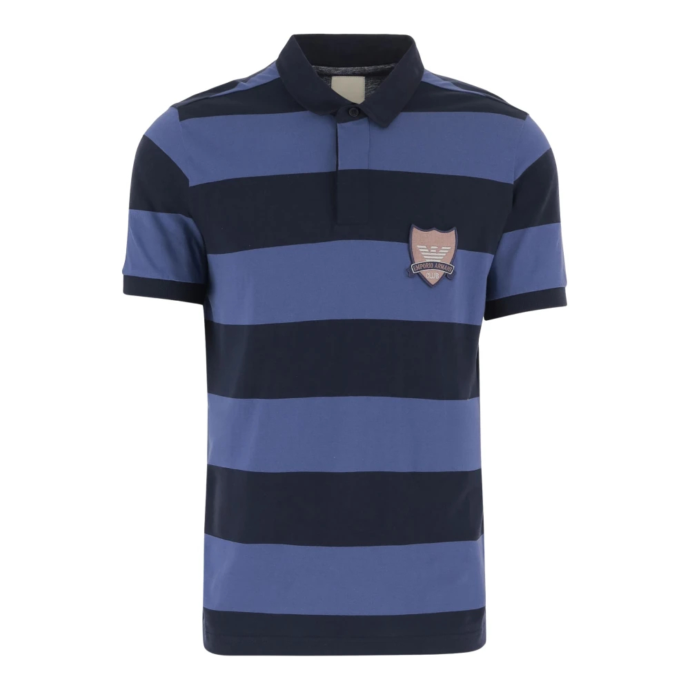 Emporio Armani Herren Rot - Gestreiftes Baumwoll-Poloshirt Mit Logo - Tops - M