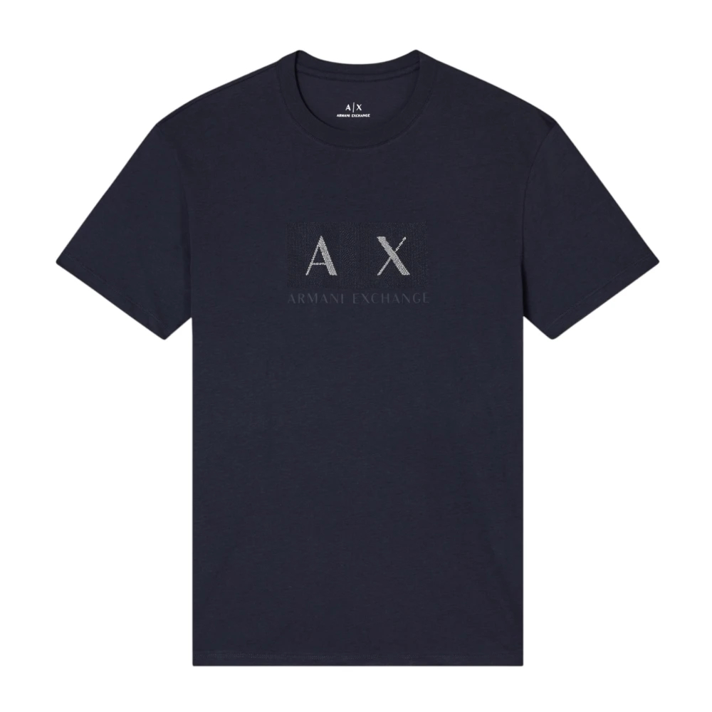 Armani Exchange Herren Blau - Regular T-Shirt Mit Logo - Tops - L