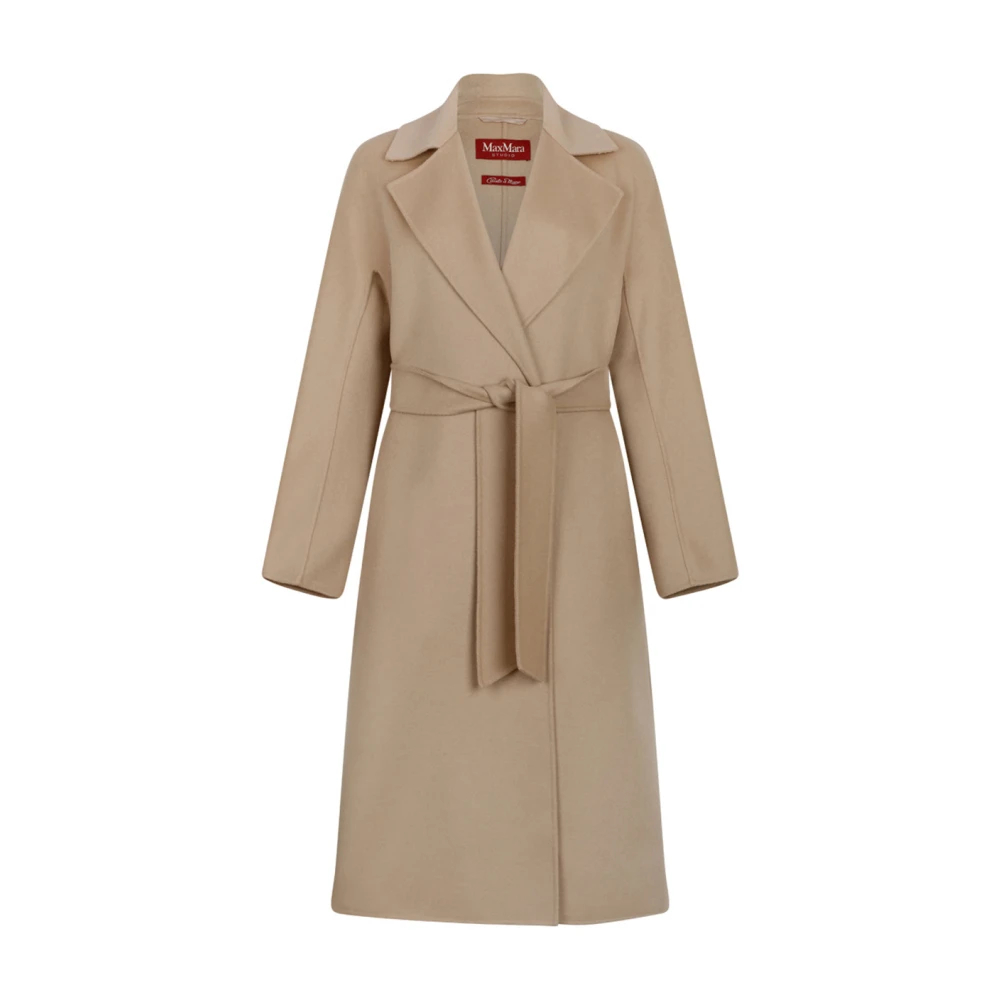 Max Mara Studio Damen Beige - Cles Mantel Lang Aus Wolle- Kaschmir Und Seide - Coats - 2XS