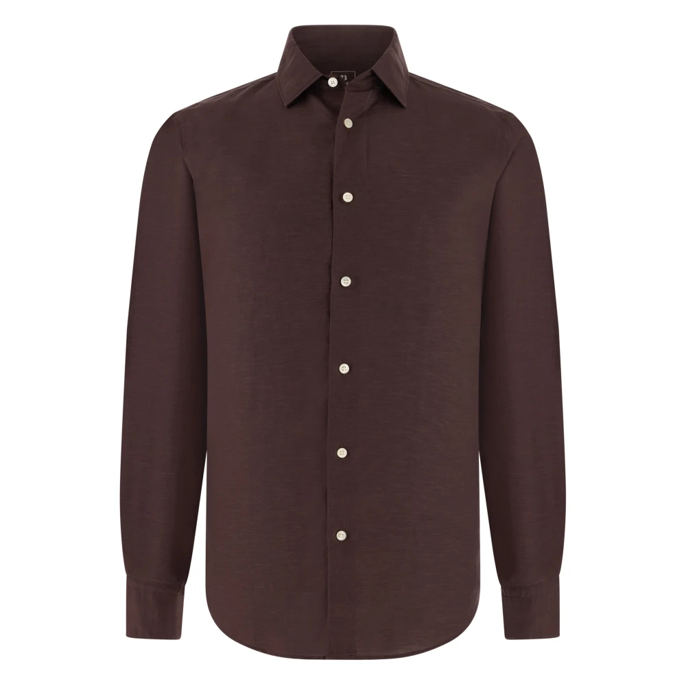 Boggi Milano Herren Braun - B Regular Fit Tencel Leinenhemd - Shirts - M