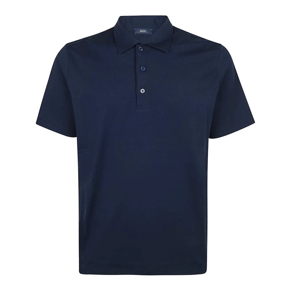 Herno Herren Blau - Superfeines Stretch-Poloshirt Aus Baumwolle - Tops - S