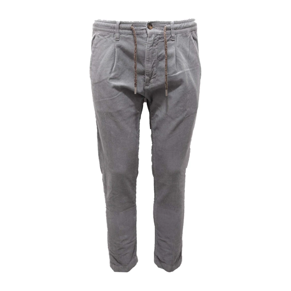 Cruna Herren Grau - Samt Hose Mit Verstellbaren Schnürbändern - Trousers - Xs