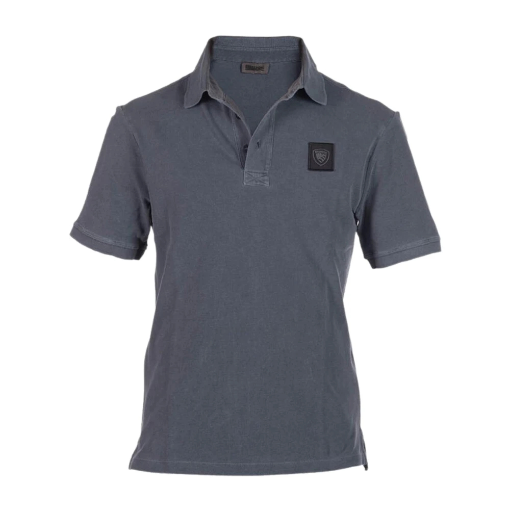 Blauer Herren Grau - Es Baumwoll-Piqué-Poloshirt Logo - Tops - S