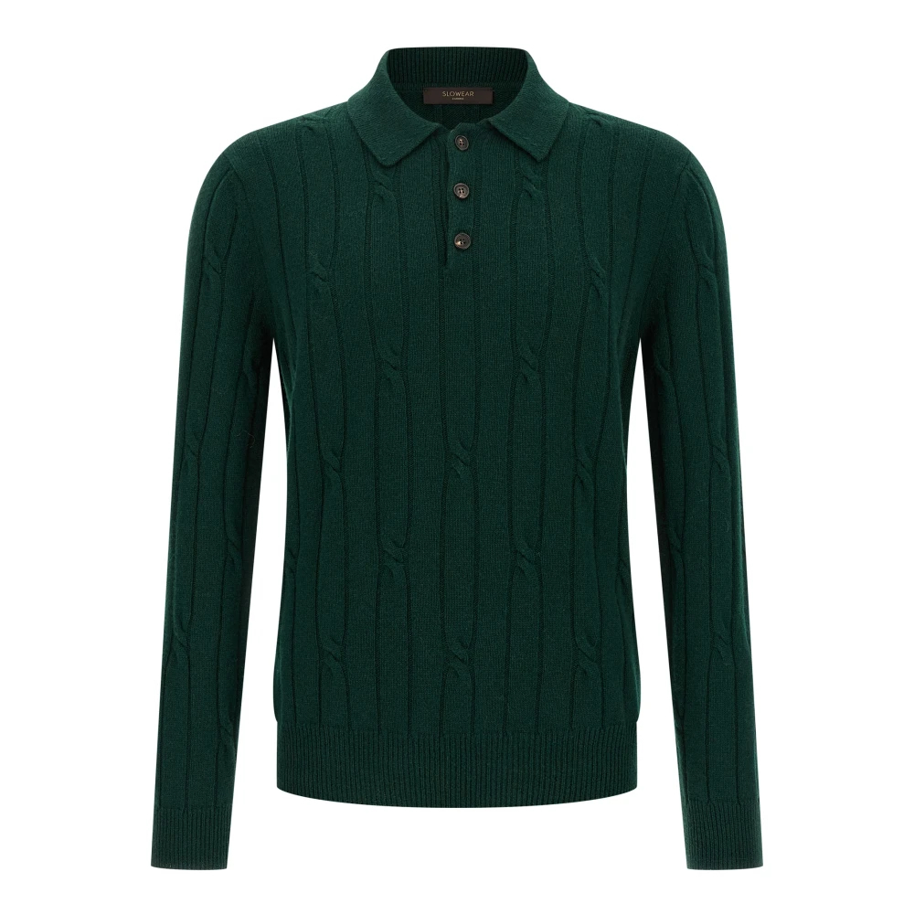 Zanone Herren Grün - Polo-Shirt Aus Geflochtener Wolle - Tops - L
