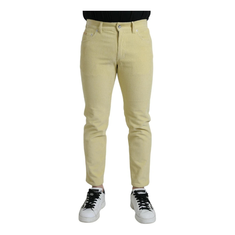 Dolce & Gabbana Herren Gelb - E Corduroy Logo Skinny Jeans - Trousers - M