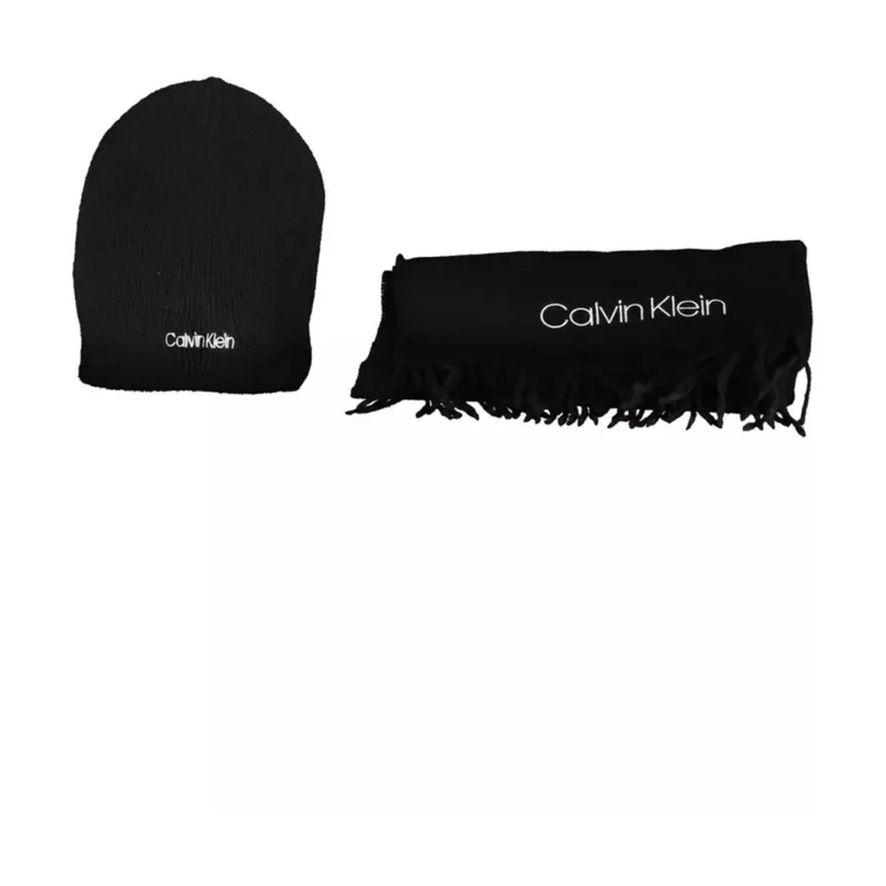 Calvin Klein, Herren, Schal, Basic Wool Beanie + Scarf, Schwarz - Bild 4