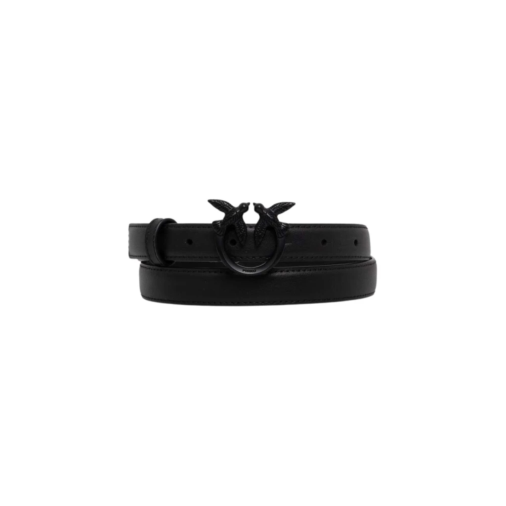 Pinko Damen Schwarz - Schmaler Ledergürtel Love Birds Color-Block-Optik 2Cm - S - Bild 5