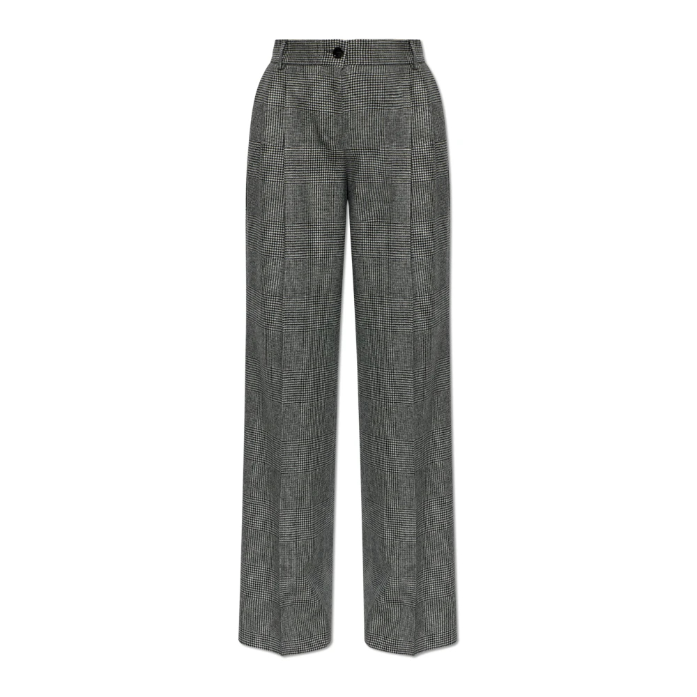 DOLCE & GABBANA | Black and white Prince of Wales check wool and cashmere straight-leg trousers | Women | 44 - Bild 4